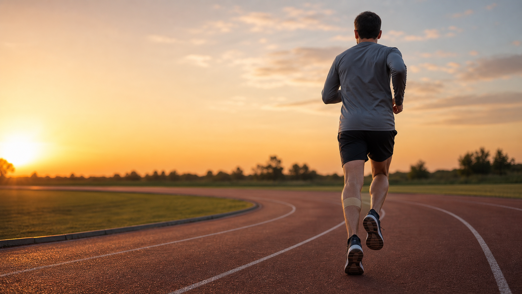 Runner wearing unbranded athletic support tape